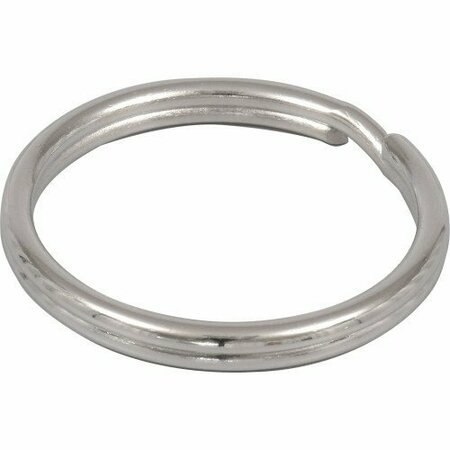 HILLMAN 1-3/8 in. D Tempered Steel Silver Split Rings/Cable Rings Key Ring, 50PK 703520